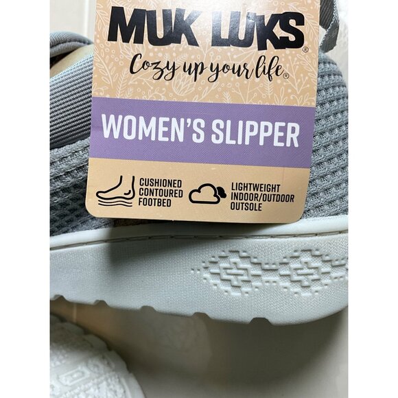 Muk Luks Womens Slippers Medium 7-8 Gray Lightweight Indoor/Outdoor Cushioned Fo - Picture 7 of 7